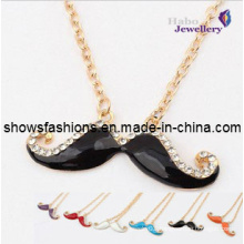 Smile Enamel with Diamond Pendant Long Chain Necklace/Fashion Jewelry (XJW1774)